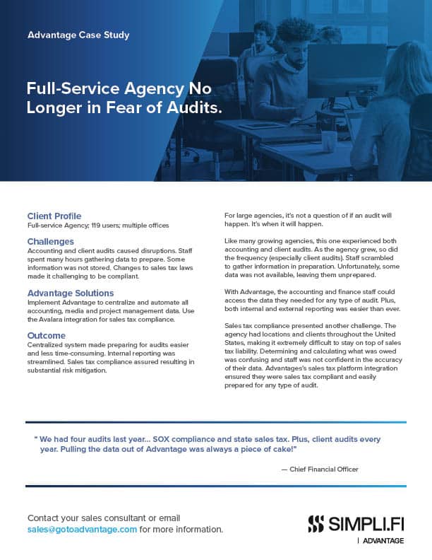 advantage case study large agency audits