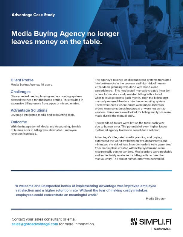 advantage case study media agency